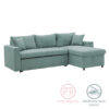 Corner sofa-bed reversible Lilian pakoworld fabric green mint 225x148x81cm 166-000017