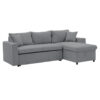 Corner sofa-bed reversible Lilian pakoworld fabric grey 225x148x81cm 166-000020