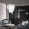 IDEAL LUX Κρεμαστό Φωτιστικό Οροφής CARLTON 12xE14 Χρώματος Χρωμίου – 166247