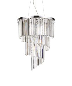 IDEAL LUX Κρεμαστό Φωτιστικό Οροφής CARLTON 12xE14 Χρώματος Χρωμίου – 166247
