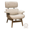 Relax armchair Mirto pakoworld solid wood walnut-fabric ivory 80x80x96.5cm 167-000002