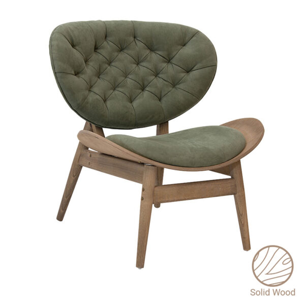 Relax armchair Udalle pakoworld solid wood walnut-green velvet 77x70x82cm 167-000006