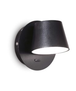 IDEAL LUX Απλίκα Τοίχου GIM LED 6W 3000K Μαύρου Χρώματος – 167121