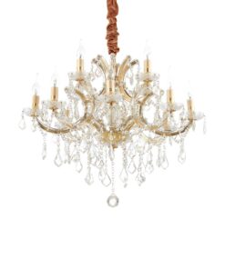 IDEAL LUX Κρεμαστό Φωτιστικό NAPOLEON 12xE14 Χρυσού Χρώματος – 167404