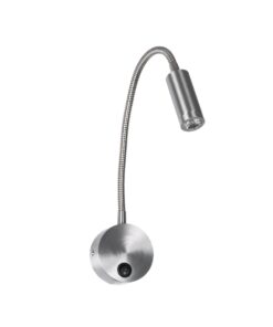 GloboStar® GOOSE 61691 Φωτιστικό Τοίχου – Απλίκα LED 3W 300lm 36° AC 220-240V IP20 – Reading Light – Θερμό Λευκό 2700K Ασημί Αλουμίνιο – Μ6.5 x Π22.5 x Υ23cm – 2 Xρόνια Εγγύηση