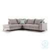Corner sofa Boston pakoworld right corner fabric elephant-ciel 290x235x95cm 168-000032