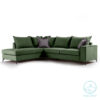 Corner sofa Boston pakoworld right corner fabric dark green-dark grey 290x235x95cm 168-000034