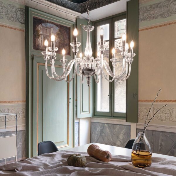 IDEAL LUX Κρεμαστό Φωτιστικό DOGE 12xE14 Διάφανο – 168906