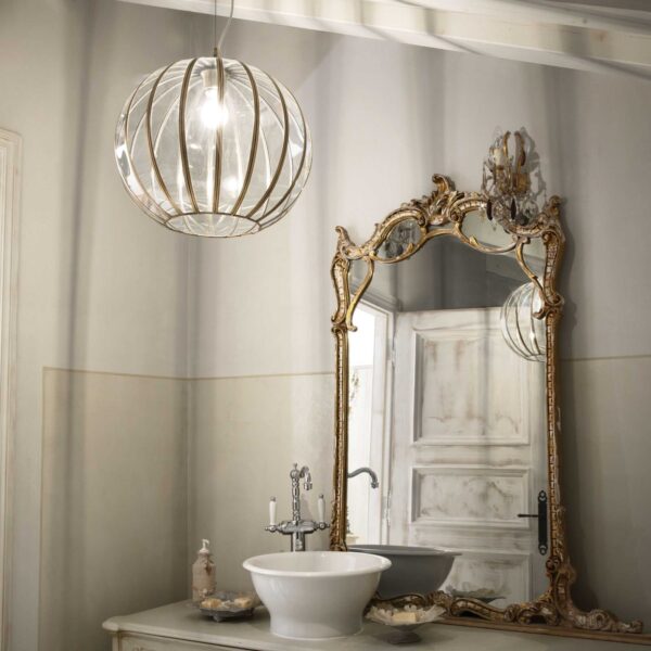 IDEAL LUX Κρεμαστό Φωτιστικό RONDO 1xE27 Χρυσού Χρώματος – 168951