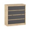 Chest of 4 drawers Lavinia pakoworld anthracite-sonoma 89×39.5x92cm 173-000003