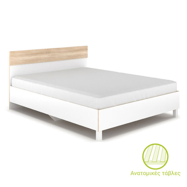 Double Bed Awell pakoworld color sonoma-white 160x200cm 173-000004