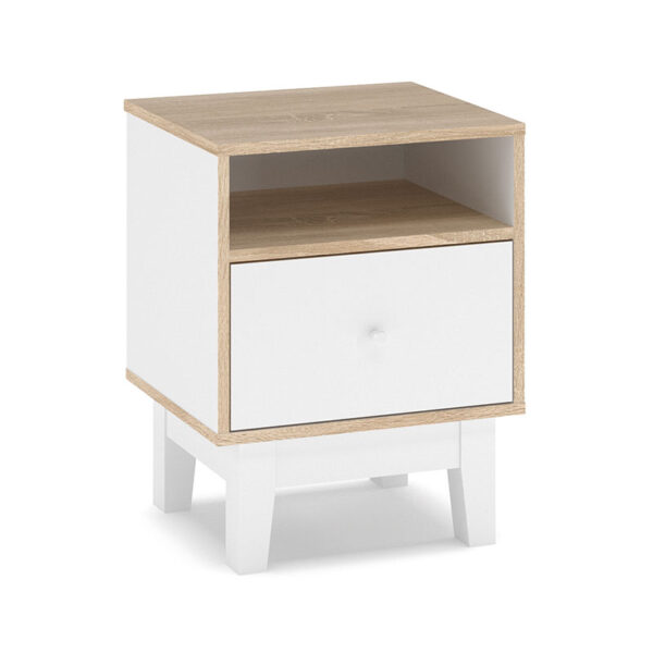 Nightstand Awell pakoworld color sonoma-white 45x44x58cm 173-000005