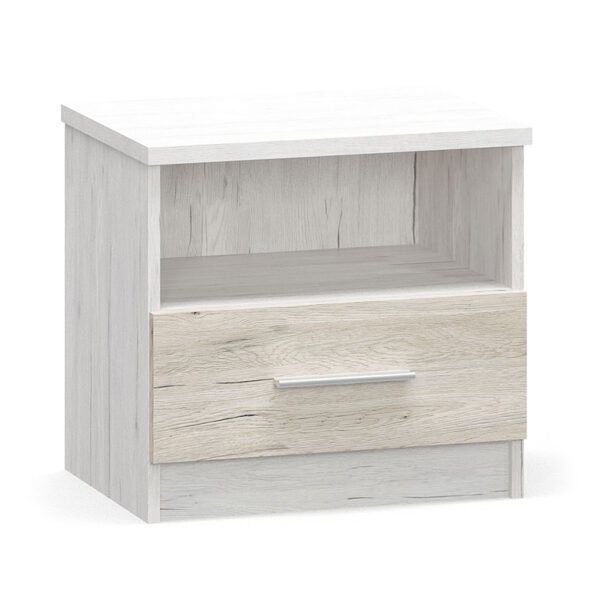 Nightstand Neruda pakoworld color white antique-oak 51x37x47cm 173-000009