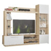 Living room complex June pakoworld sonoma-white color 204x35x177cm 173-000043