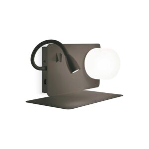 IDEAL LUX Απλίκα Τοίχου με LED Αναγνώστη BOOK-1 USB Φόρτισης Κινητού Μαύρου Χρώματος – 174808