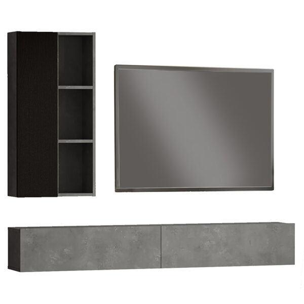 Topaz pakoworld wall TV unit anthracite-black color 174.5x27x145cm 176-000103
