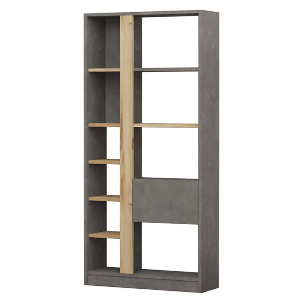 Alive pakoworld bookcase color anthracite antique-sonoma 75.5x25x160cm 176-000113