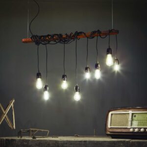 IDEAL LUX Κρεμαστό Φωτιστικό ELECTRIC 8xE27 Μαύρο Χρώμα – 176369