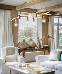 IDEAL LUX Κρεμαστό Φωτιστικό DRIFTWOOD 6xE27 Ξύλο – 180922