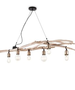 IDEAL LUX Κρεμαστό Φωτιστικό DRIFTWOOD 6xE27 Ξύλο – 180922