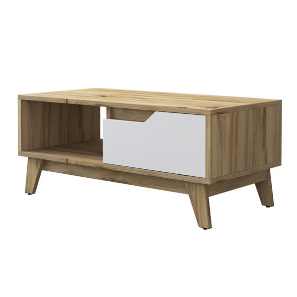 Coffee table Judas pakoworld walnut-white 90x45x38.5cm 182-000026