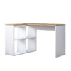 Work desk-shelf unit left corner Sidney pakoworld walnut-white 120x50x75cm 182-000028