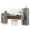 Office set for children 3pcs Bubble pakoworld walnut-white180x45x93.5cm 182-000029