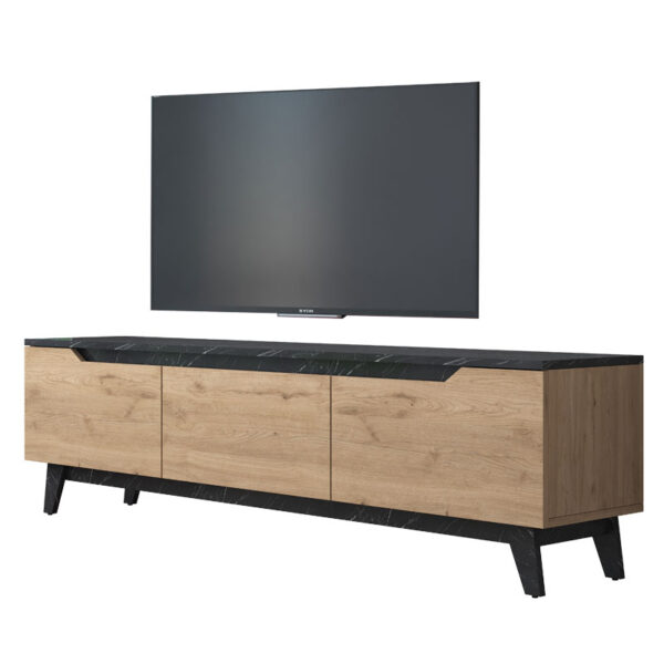 TV unit Kasandra pakoworld black marble imitation-walnut 180x35x48.3cm 182-000039