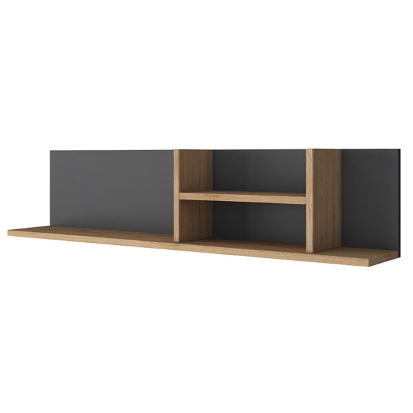 Wall shelf unit Goldie pakoworld anthracite-natural 120×19.8x25cm 182-000056