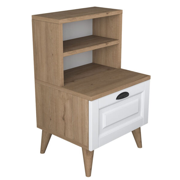 Bedside Rusta pakoworld melamine-mdf sonoma-white 45x40x74.5cm 182-000074