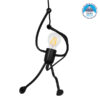 GloboStar® LITTLE MAN 01652 Μοντέρνο Κρεμαστό Φωτιστικό Οροφής Μονόφωτο 1 x E27 Μαύρο Μεταλλικό Φ20 x Υ40cm