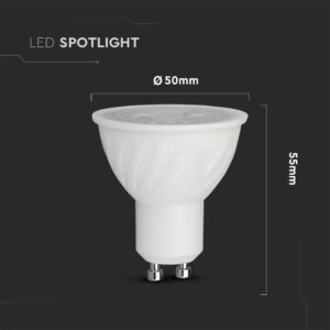 LED Spot Λάμπα GU10 6.5W V-TAC PRO Samsung Chip 38° 480lm Ψυχρό 6400K – 191