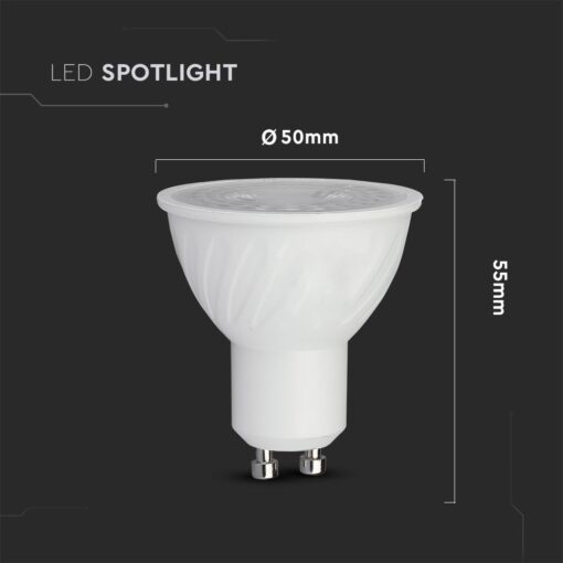 LED Spot Λάμπα GU10 6.5W V-TAC PRO Samsung Chip 38° 480lm Ψυχρό 6400K – 191