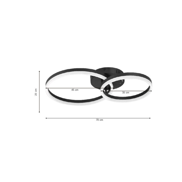 InLight Φωτιστικό  οροφής LED 45W 3CCT (by switch on base) 6094-B-Black