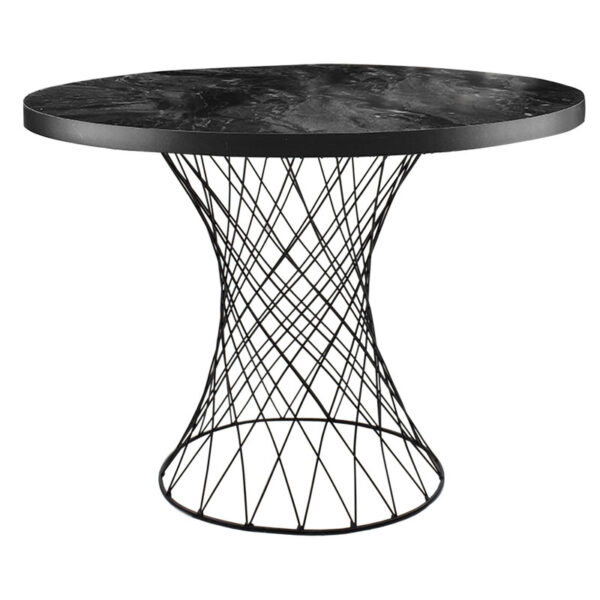 Dining table Roter pakoworld metal black-black marble D90x75cm 190-000048