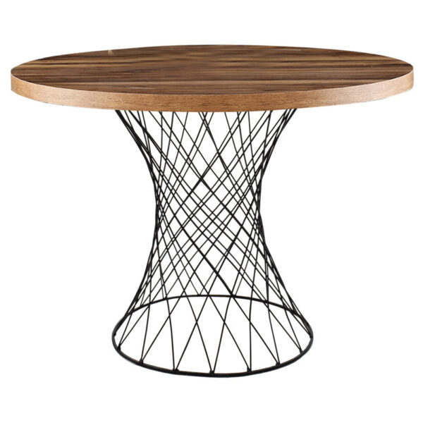Dining table Roter pakoworld metal black-walnut D90x75cm 190-000050
