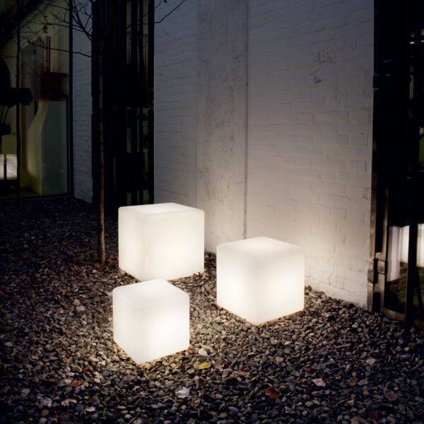 IDEAL LUX Φωτιστικό Δαπέδου Κήπου LUNA 1xE27 Λευκού Χρώματος IP65 – 191577