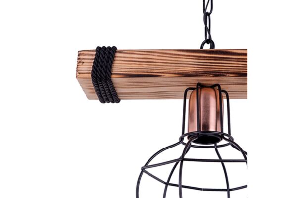 Φωτιστικό οροφής PWL-1033 pakoworld Ε27 καρυδί-μαύρο 28.5x15x50εκ 193-000001