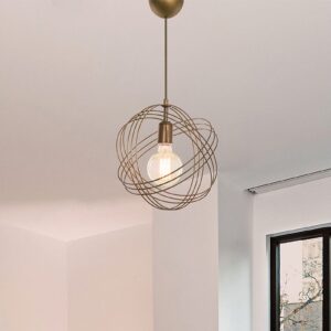 Φωτιστικό οροφής μονόφωτο Larian pakoworld E27 χρυσό Φ30×75εκ 193-000064