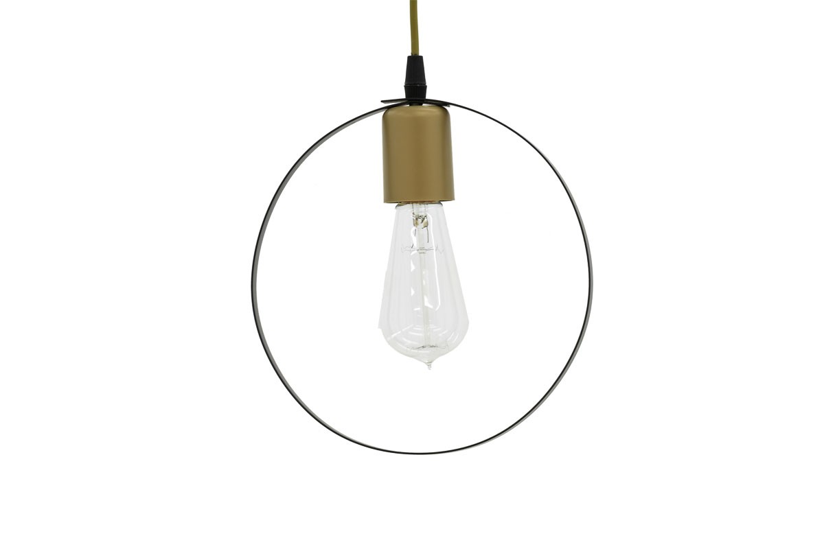 Φωτιστικό οροφής μονόφωτο Florian pakoworld E27 μαύρο-χρυσό Φ23×66εκ 193-000068