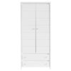 Wardrobe Fansi pakoworld with 2doors and drawers white 90×55.5×200.5cm 195-000017