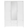 Wardrobe Fansi pakoworld with 3doors and drawers white 153.5×55.5x211cm 195-000018