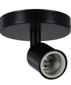 GloboStar® SARA 00843 Μοντέρνο Φωτιστικό Οροφής / Τοίχου Μονόφωτο 1xE27 Μεταλλικό Μαύρο Φ10 x Υ10.3cm