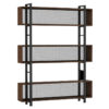 Bookcase Fifer pakoworld walnut-black 120x27x185cm 197-000059