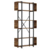 Bookcase Graham pakoworld walnut-black 120x22x185cm 197-000061
