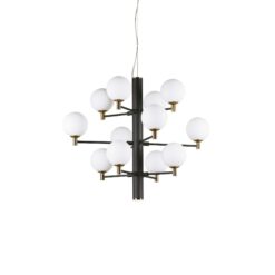 IDEAL LUX Κρεμαστό Φωτιστικό COPERNICO 12xG9 Μαύρου Χρώματος – 197319