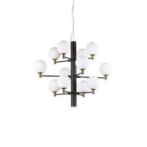 IDEAL LUX Κρεμαστό Φωτιστικό COPERNICO 12xG9 Μαύρου Χρώματος – 197319