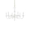 IDEAL LUX Κρεμαστό Φωτιστικό Οροφής JUSTINE 6xE14 Λευκού Χρώματος – 197500