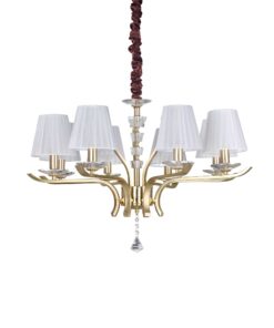 IDEAL LUX Κρεμαστό Φωτιστικό PEGASO 8xE14 Χρυσού Χρώματος – 197739