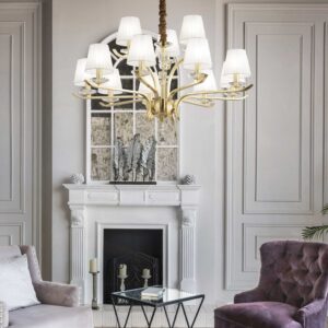 IDEAL LUX Κρεμαστό Φωτιστικό PEGASO 12xE14 Χρυσού Χρώματος – 197746